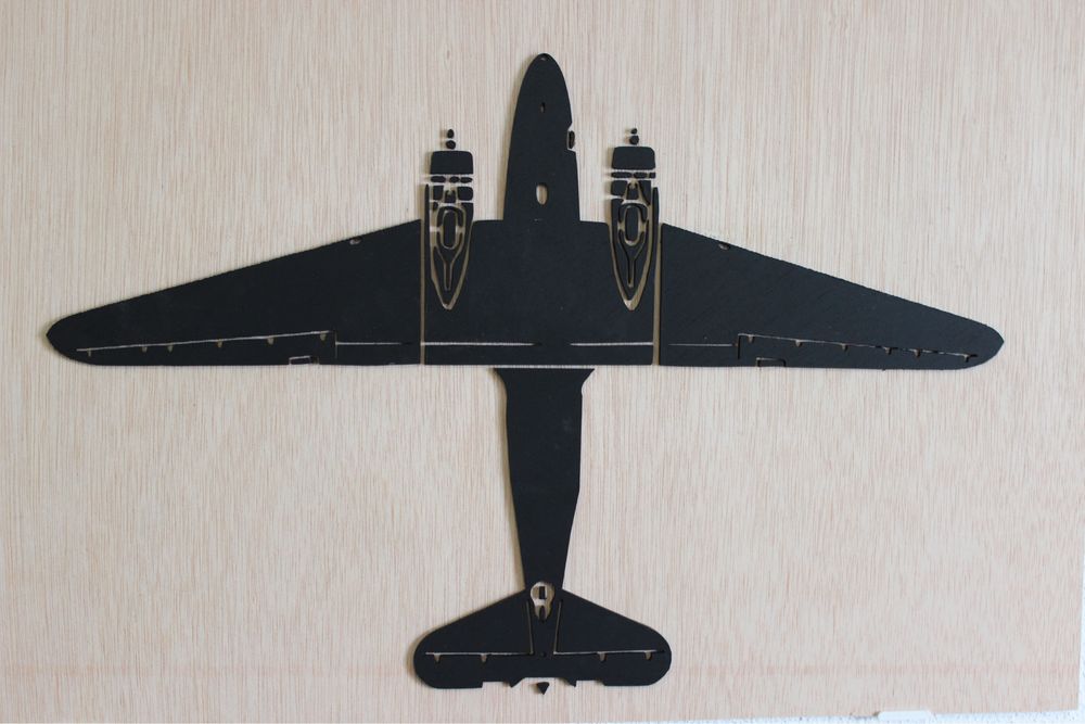 Quadro madeira aviao Douglas DC 3