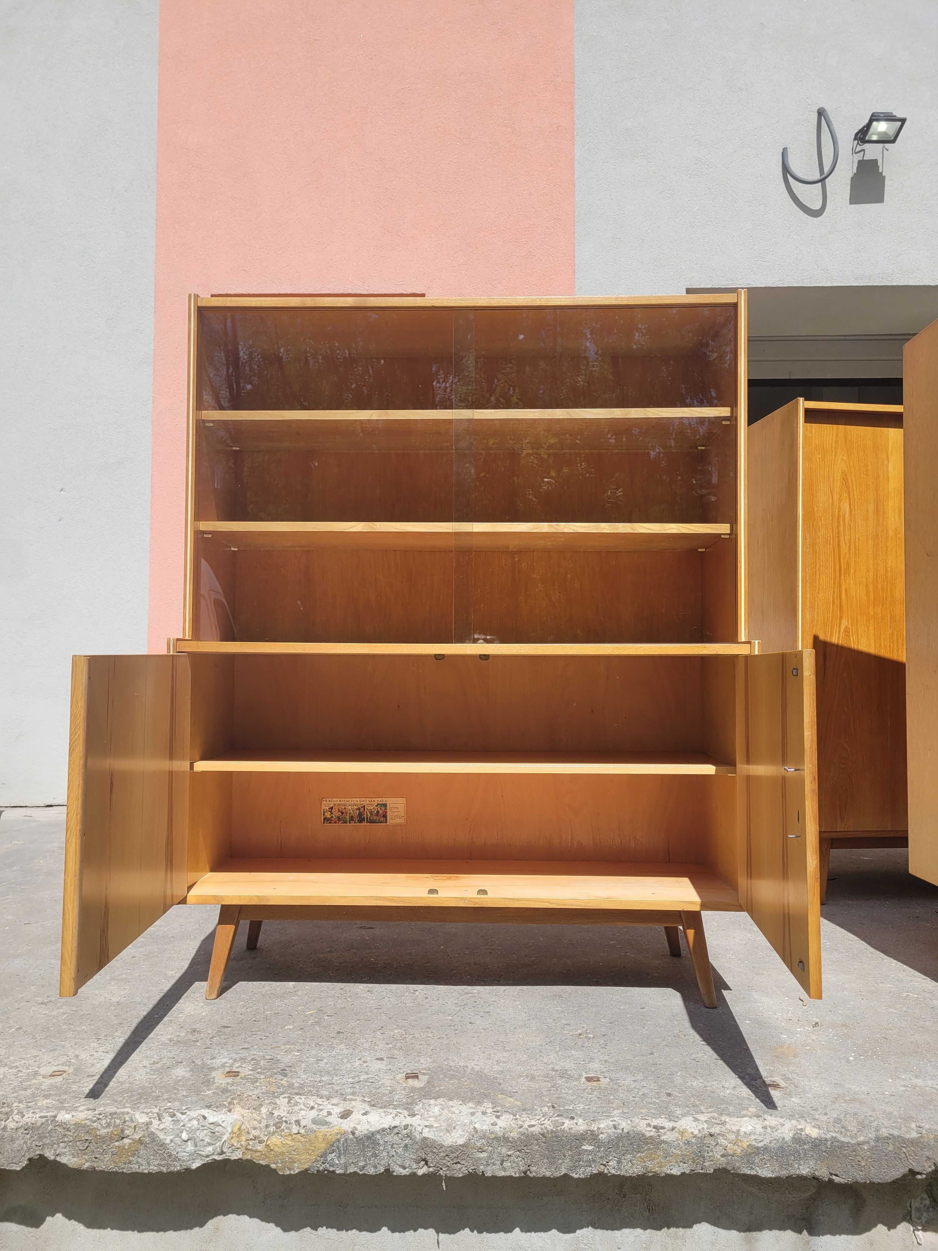 Biblioteczka witryna Czechosłowacja vintage 60 lata prl drewno