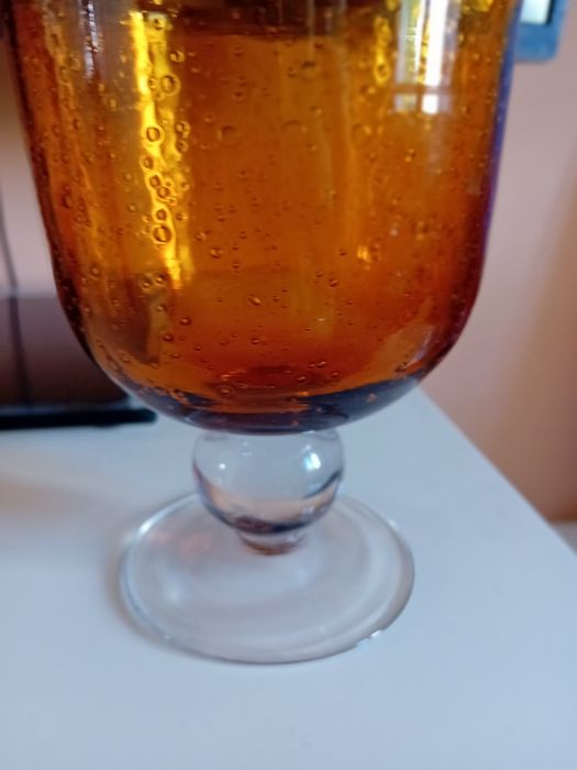 Antico, kielich miodowe szkło plus szklaneczki