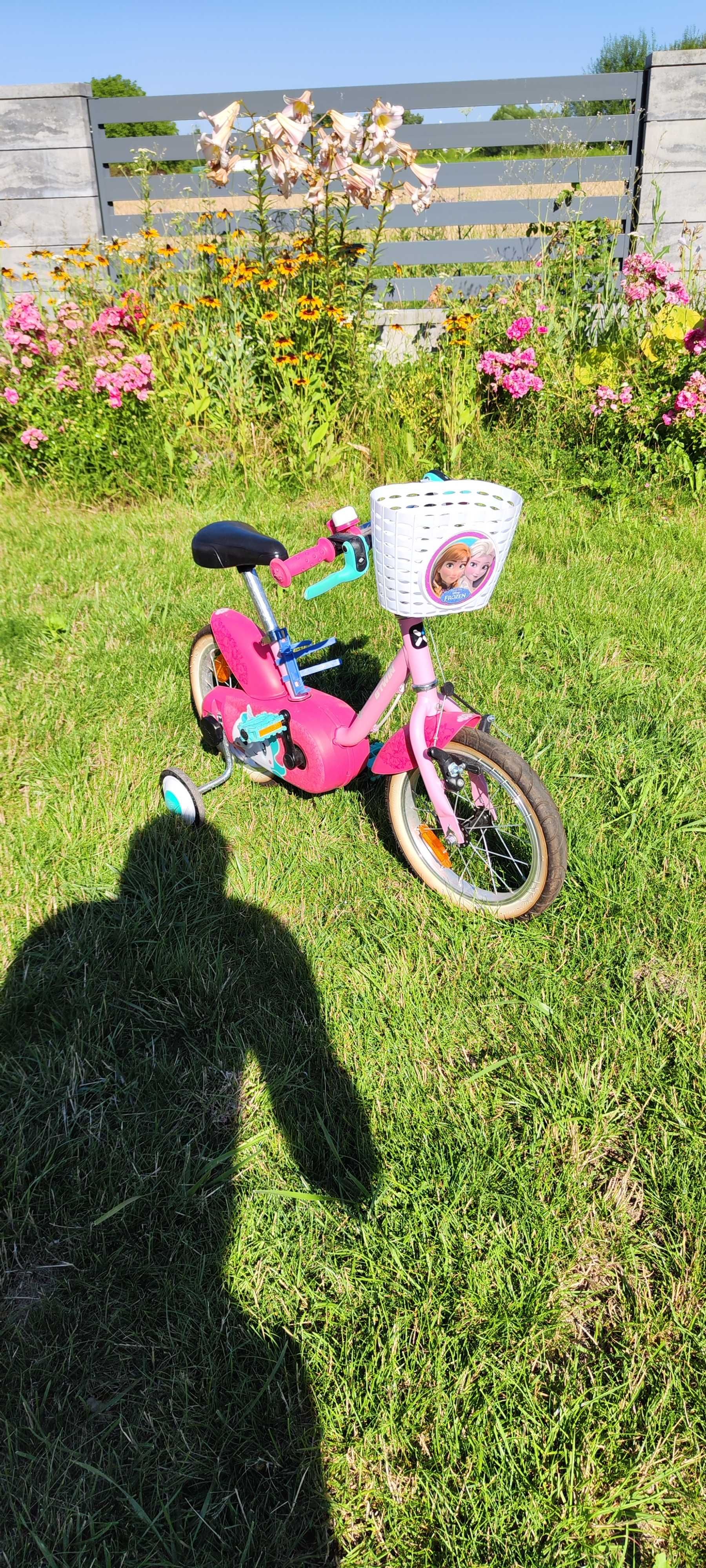 Rower dziecięcy dla dziewczynki 14" - różowy jednorożec