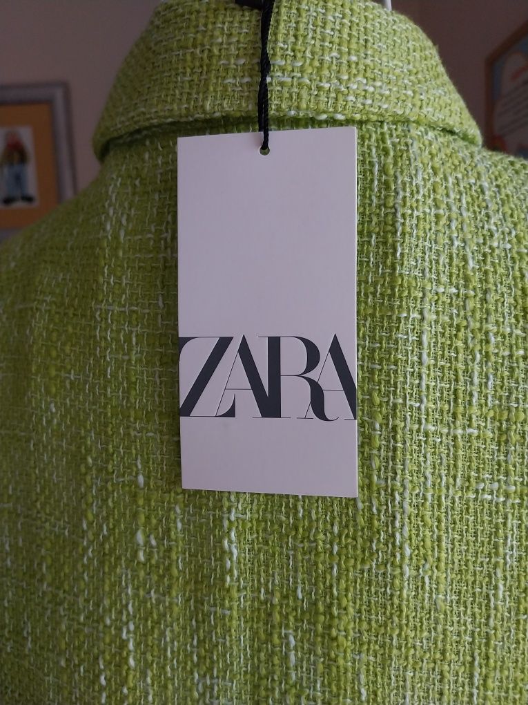 Vestido verde Zara, novo com etiqueta, Tamanho M