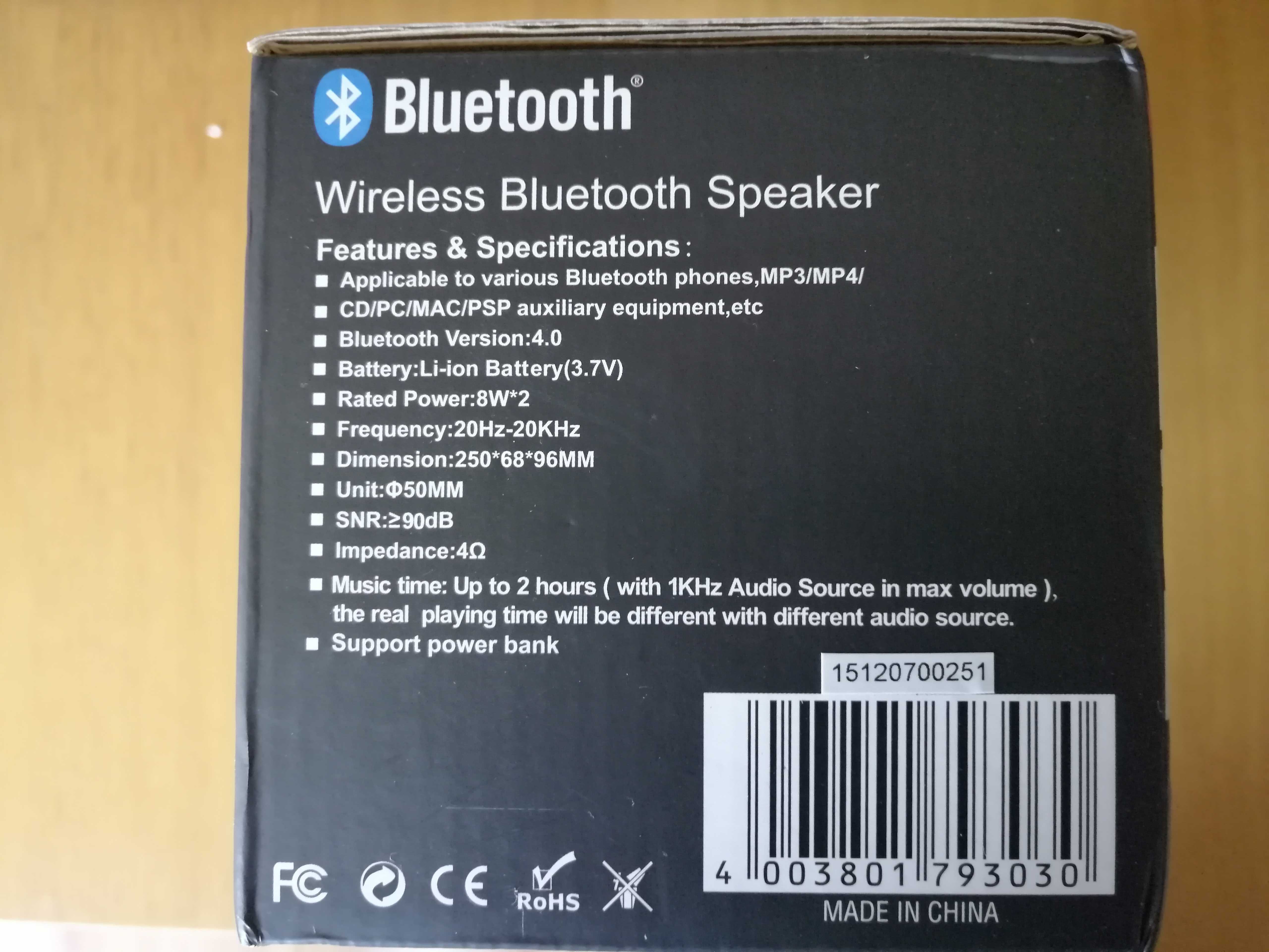 NOVO Colunas wireless bluetooth Illumite (NOVO - Caixa nunca aberta)