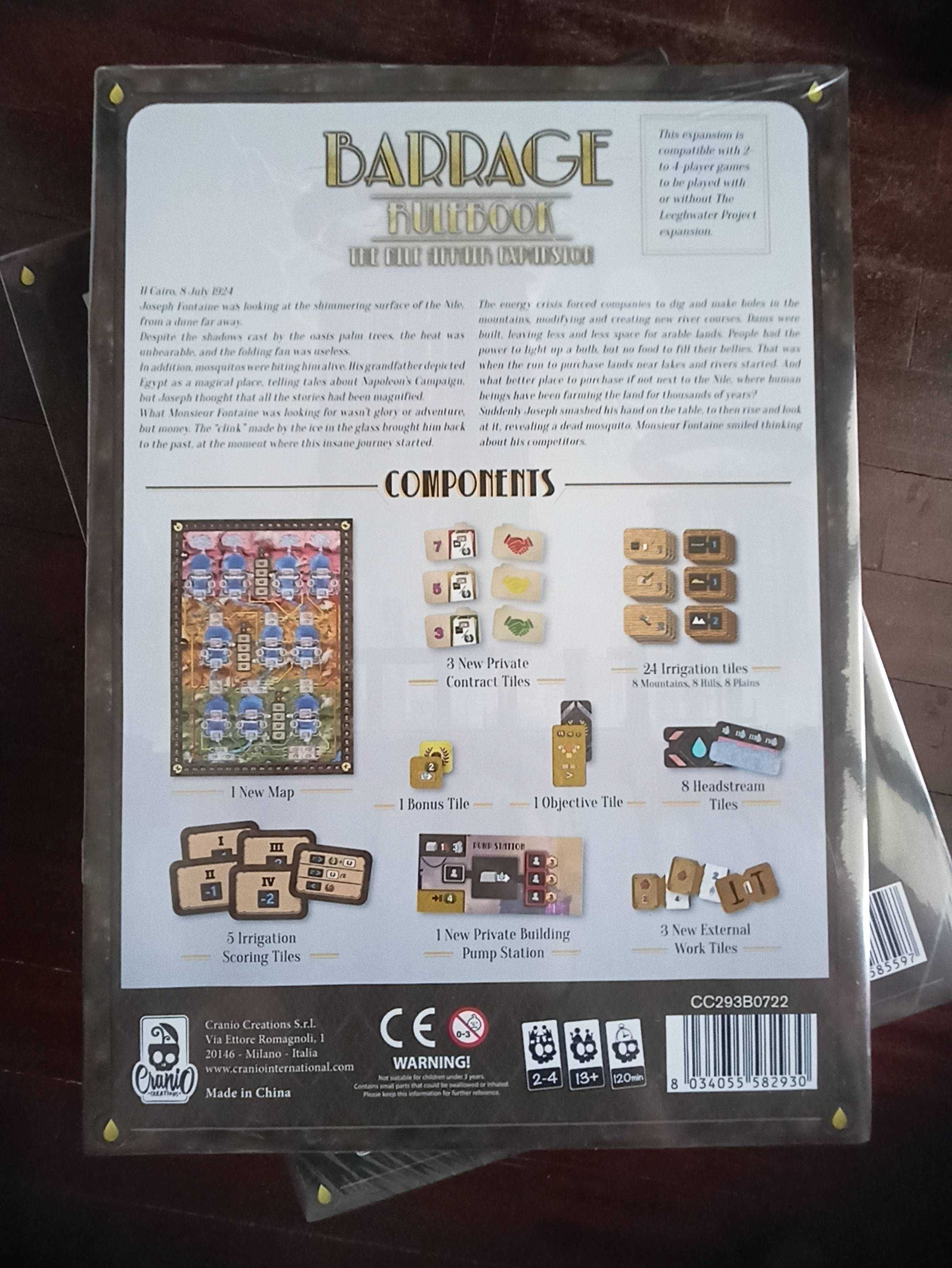 Jogo de tabuleiro *selado* Barrage (board game) + 3 expansões + extras