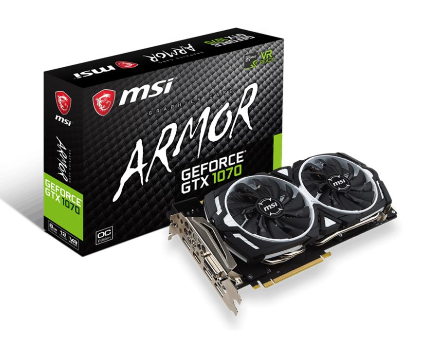 Nvidia Geforce 1070 msi armor 8gb OC