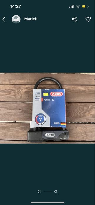 Zapięcie rowerowe U-lock Abus Facilio 32