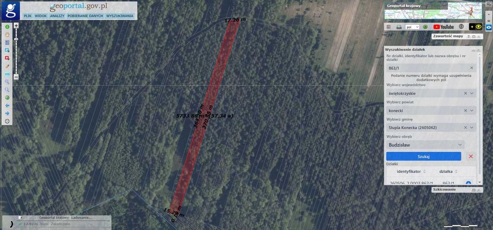 Działki leśne w gminie Łopuszno i Słupia Konecka