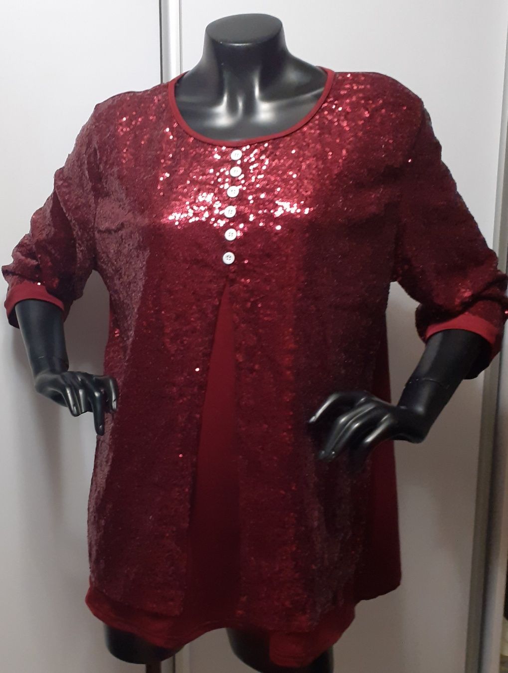 Блуза блузка кофта праздничная бордо большая 8XL