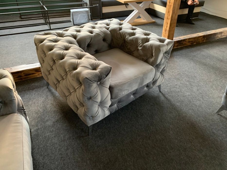 Zestaw Chesterfield Premium 3+2+1 + Pufa