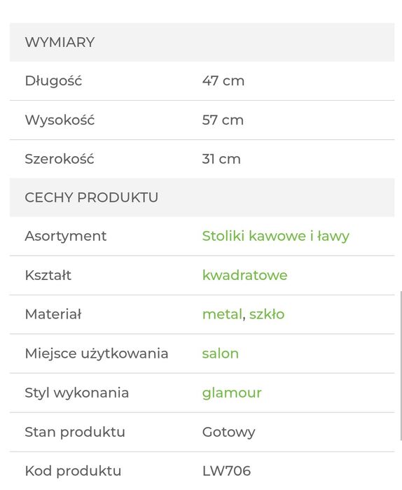 Lustrzany stolik, nocny, pomocnik