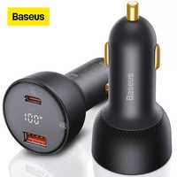 Baseus 100W автомобильная зарядка USB A+C с экраном