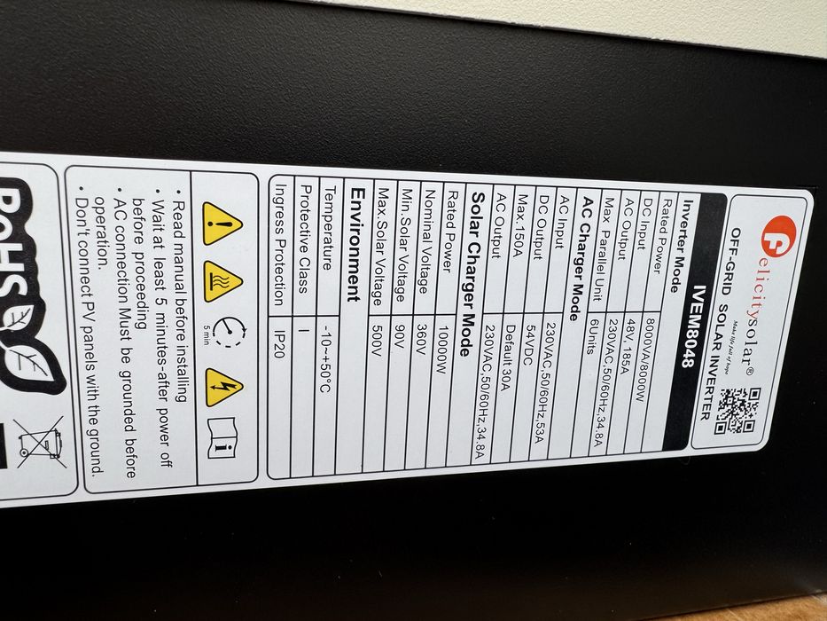 Інвертор Felicity 48V 8кВт