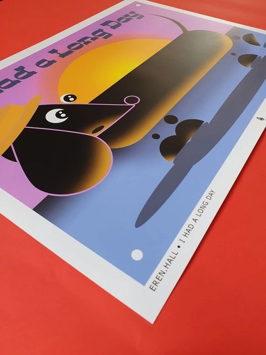 Plakat autorski A3 297x420mm Jamnik Pies Grafika na ścianę