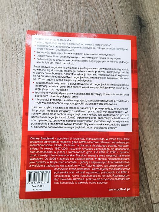 Negocjacje na rynku nieruchomości Cezary szubielski wyd. Poltext