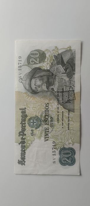 Nota 20 escudos 1971 - Garcia De Orta