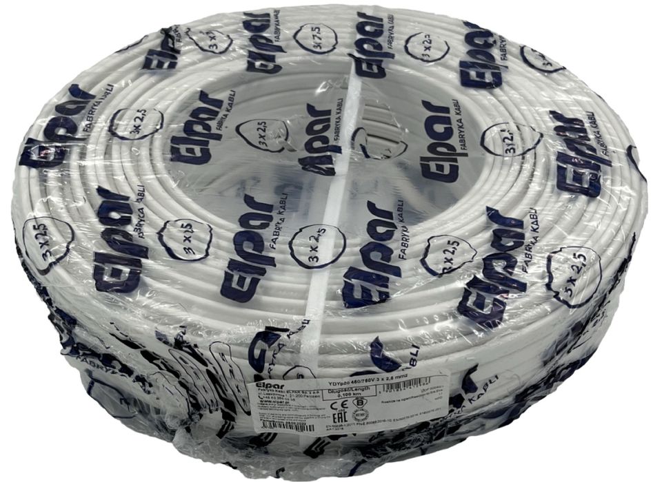 2 krążki przewodu 3x2,5 i 3x1,5 Elpar