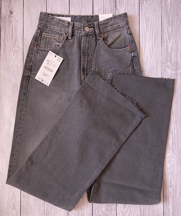 Джинси wide leg Zara сірі подовжені
