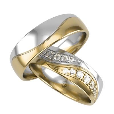 Obrączki złote 585 złoto białe palladowe dwukolorowe