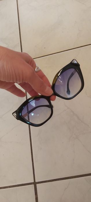 Nowe okulary kocie oko retro przeciwsłoneczne cat eye kryształki