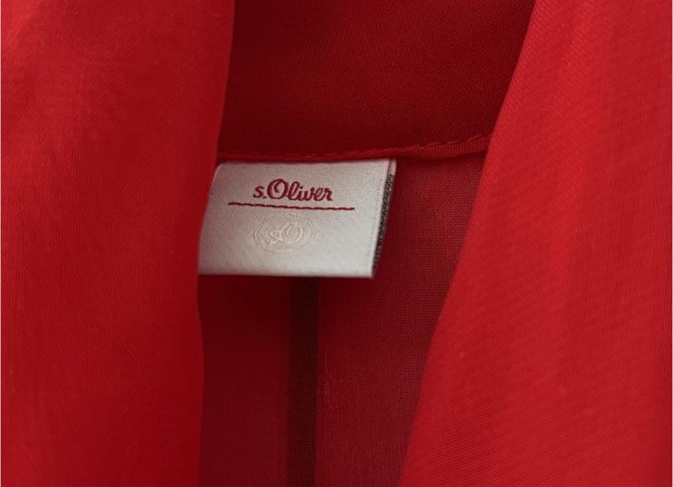 блуза прозора з воланами, червона, s.Oliver