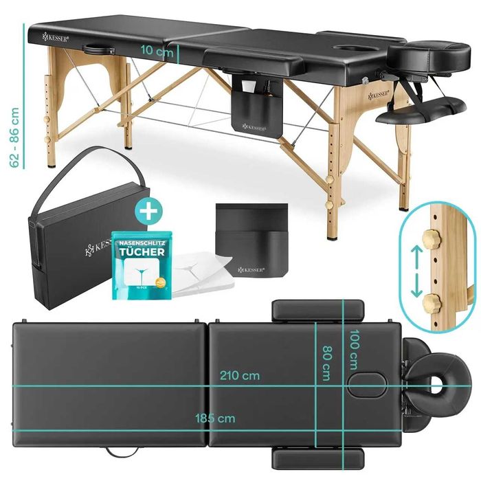Масажний стіл професійний складний дерев’яний 80см KESSER