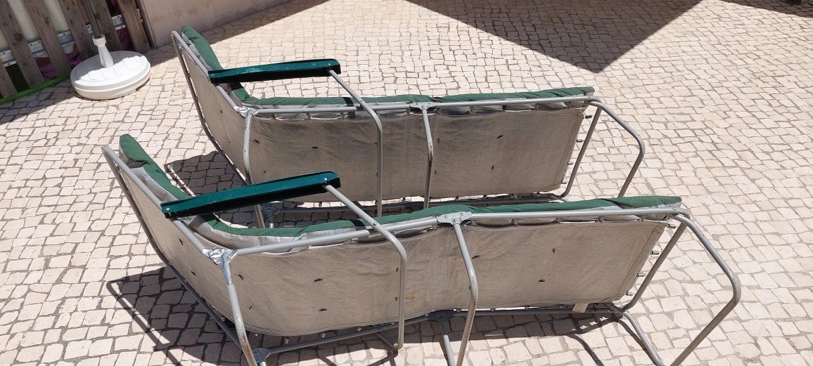Espreguiçadeiras dobráveis com colchão