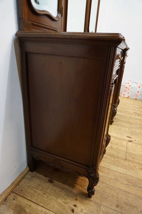 STARA TOALETKA LUSTRO z szafkami uchylne lustra fazowane