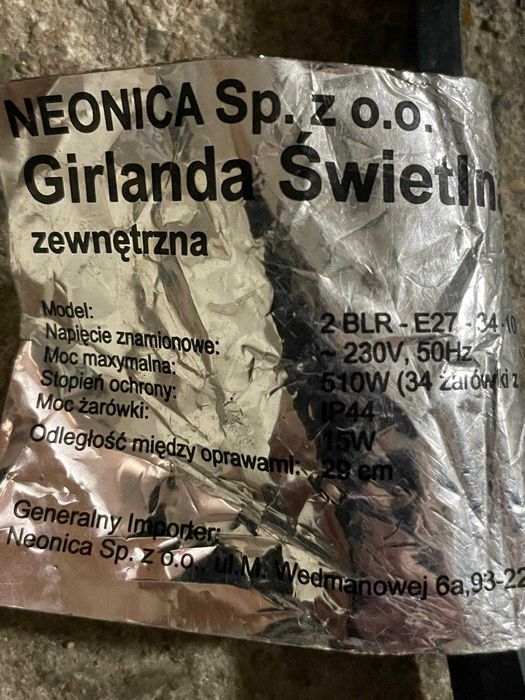 Girlanda świetlana LED żarówki sznur lamp łańcuch