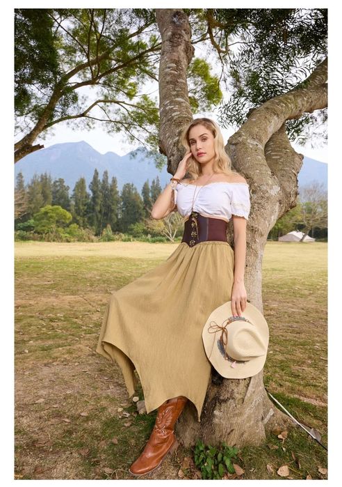 wiktoriańska spódnica SCARLET DARKNESS, średniowieczna spódnica maxi z