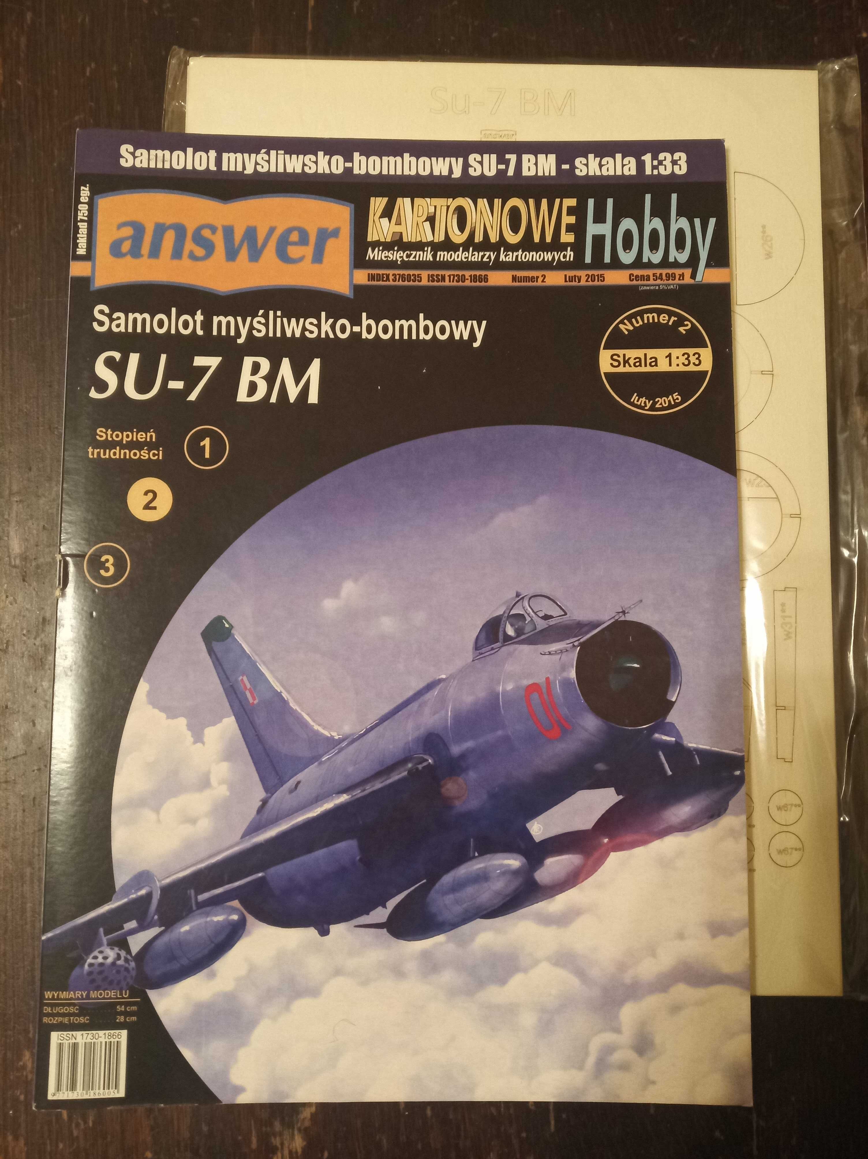 Model kartonowy - Answer KH 2015 02 - Suchoj Su-7BM + wręgi