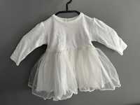 Komplet na 74 rozmiar chrzest święty biała sukienka tiul buty bolerko