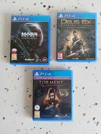 Zestaw gier PlayStation 4 PS4 Torment Mass Effect Andromeda Deus Ex PL