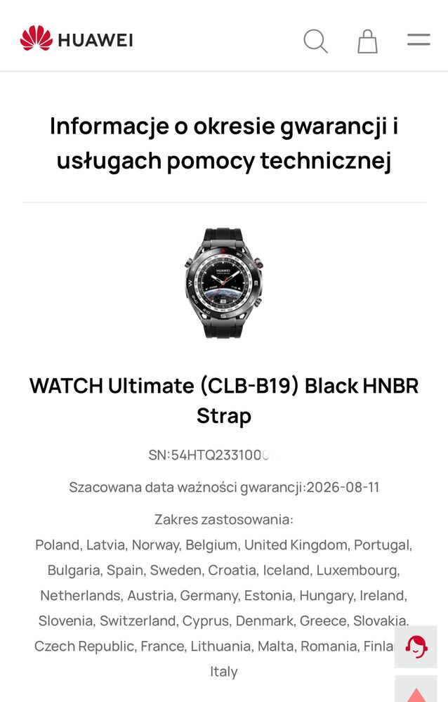 Huawei watch Ultimate - perfekcyjny rozszerzona gw do 08.2026