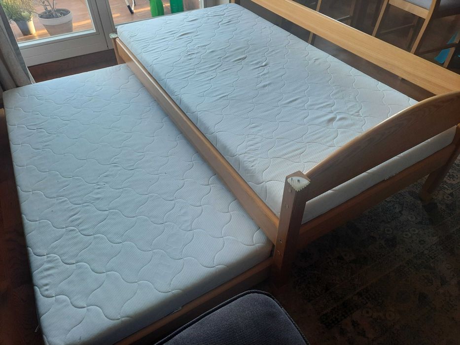 oddam łóżko dwuosobowe wysuwane lukdom 160 x 80 cm sosna