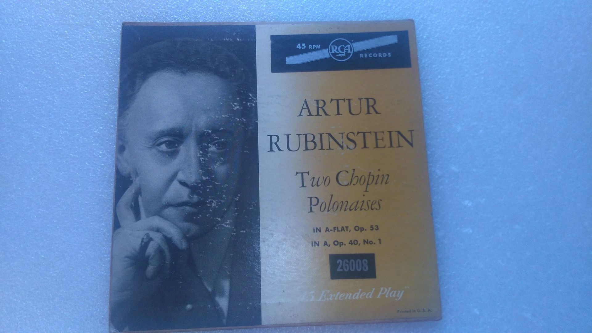 Raro vinil single Artur Rubinstein – Zwei Chopin Polonaisen