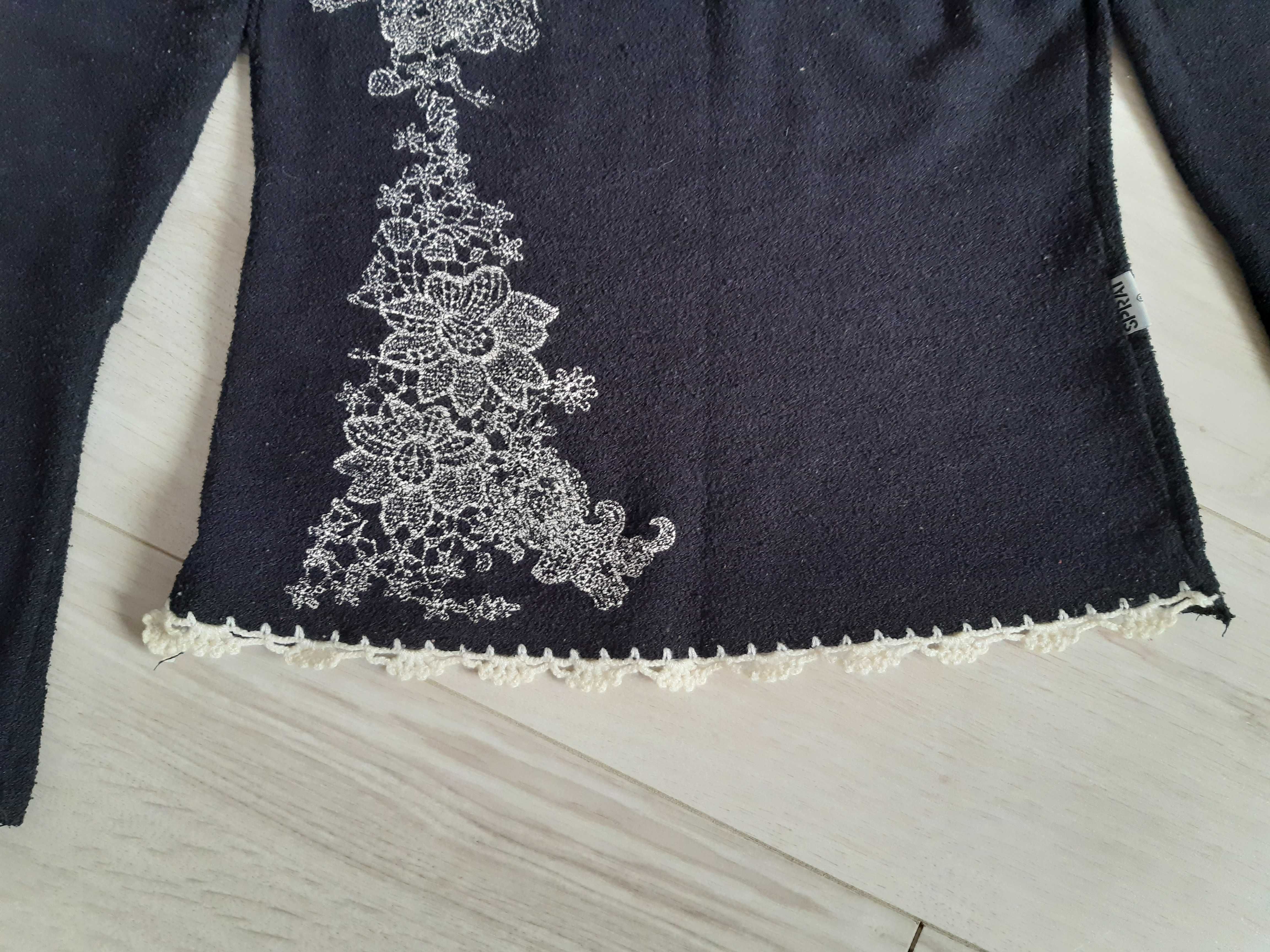 Sweter czarny z szerokimi rękawami boho S M