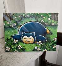 Obraz Pokemon snorlax akryl prezent handmade art aesthetic alternativ