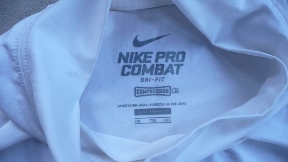 jak nowa NIKE PRO COMBAT biała koszulka kompresyjna z usa rozm XL