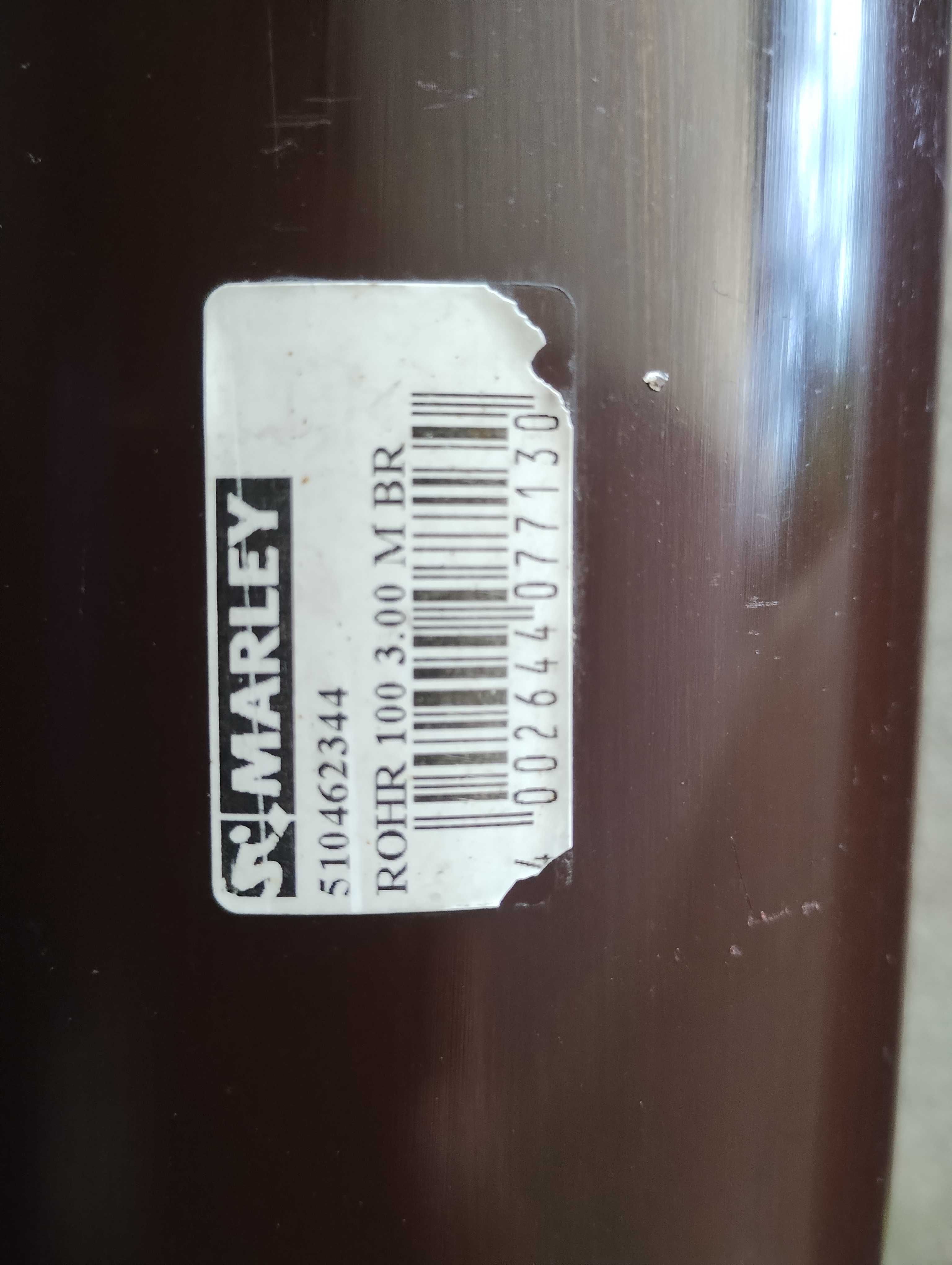 Marley rura spustowa 100mm brąz 8.8 m z kołnierzem