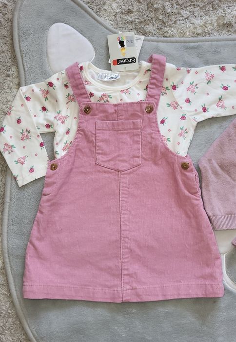 80 zestaw paczka dla dziewczynki spódniczka ogrodniczka rampers h&m