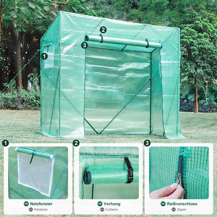 Szklarnia ogrodowa namiot roślinny plandeka wzmocniona PE 140 g/m