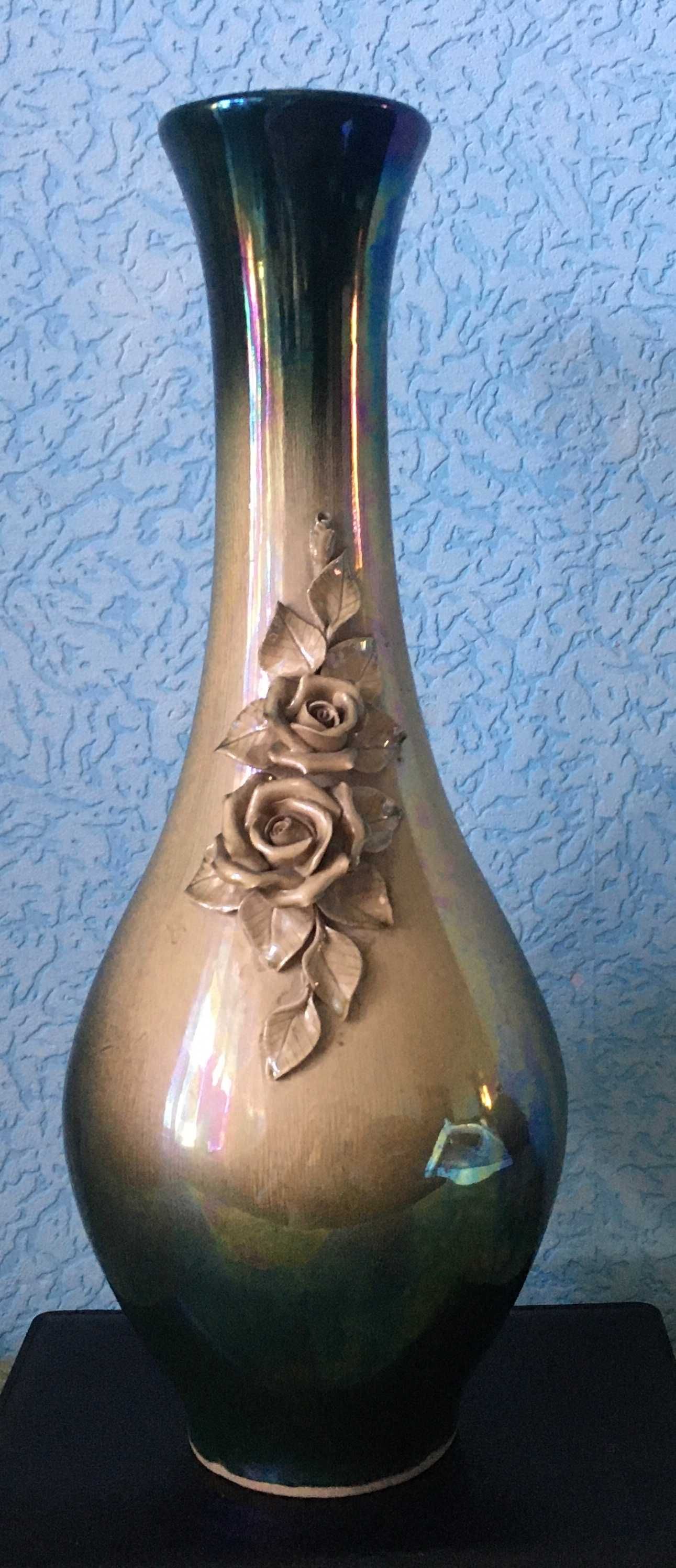 ВАЗА цветочная керамическая с перламутровым отливом 38 см ДЁШЕВО