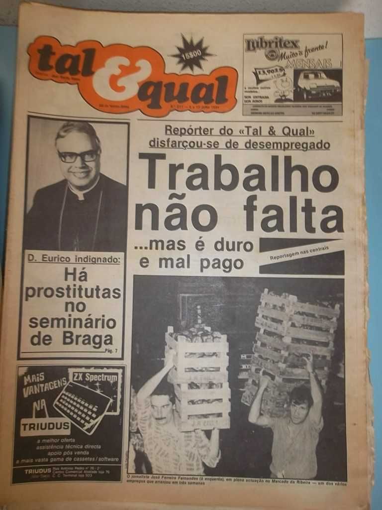 21 jornais Tal & Qual do início dos anos 80