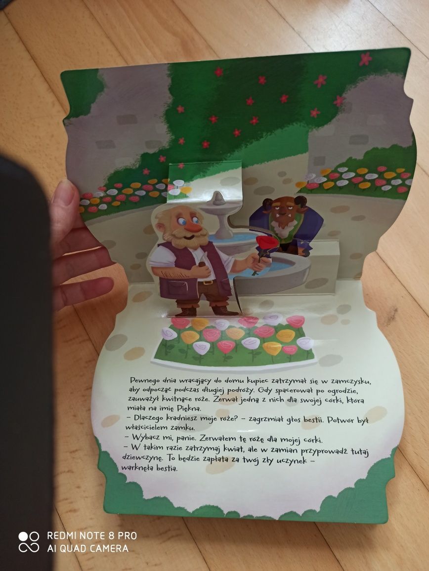 Piękna i Bestia rozkładana książka dla dzieci