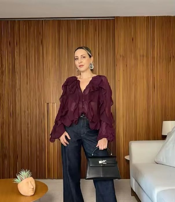 Нова бордова блузка — стильняч, вільний крій