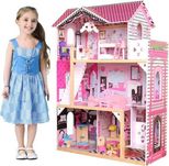 BAKAJI Domek dla lalek dla dzieci drewniany 118cm A
