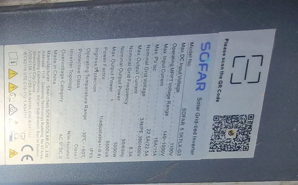 Inwerter falownik sofar 5.5 KTLX - G3