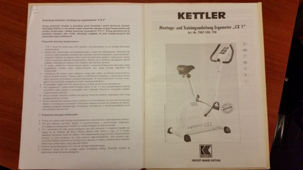 Rower treningowy Kettler CX1 ergometer