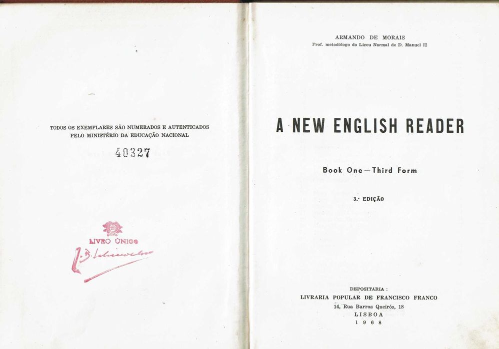 Livro de Inglês do antigo 3 ano liceal - anos 60