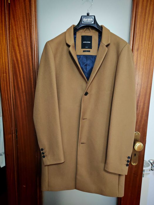 Sobretudo castanho jack jones L meia estação (castanho claro avelã)