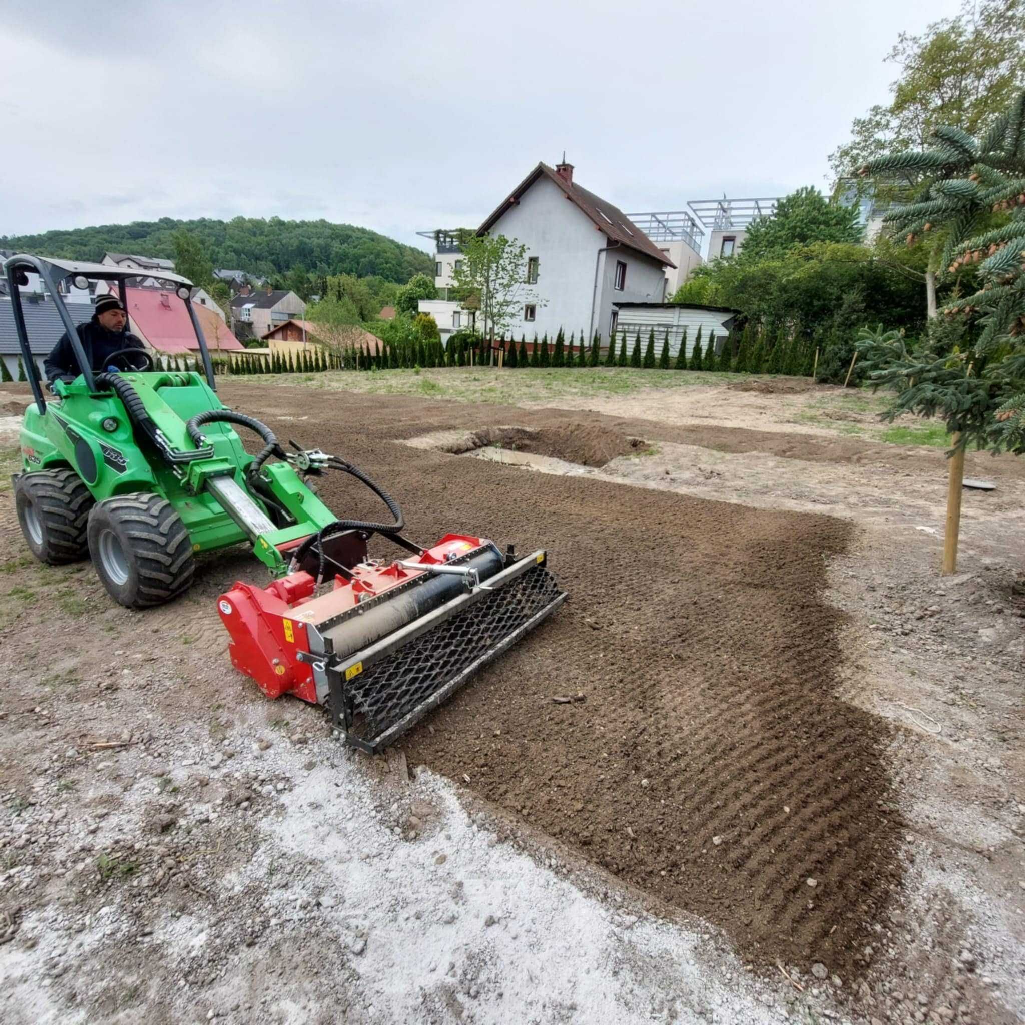 Zakładanie trawnika usługi glebogryzarką separacyjną Avant